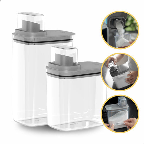 Porta Sabão Líquido  Pó Dispenser  Amaciante Organizador Kit
