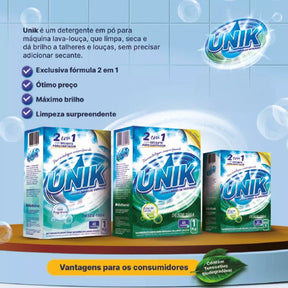 Sabão Unik Máquina Lava Louça 2em1 C/ Secante Abrilhantador
