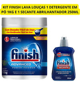 Kit Finish Lava Louças Sabão Em Pó E Secante Abrilhantador