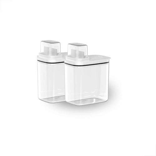 Kit 2 Dispenser Amaciante Sabão Líquido 1,5l Organizador Ou
