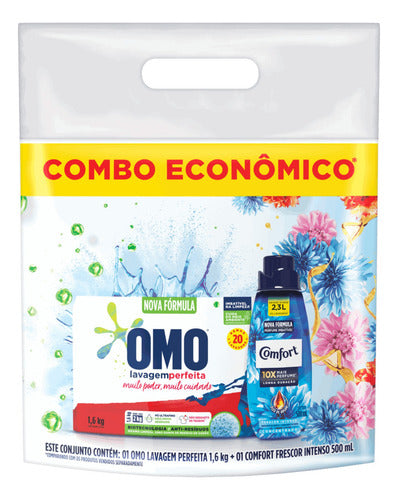 Kit Lava Roupas Pó Omo 1,6kg+amaciante Confort Intenso 500ml
